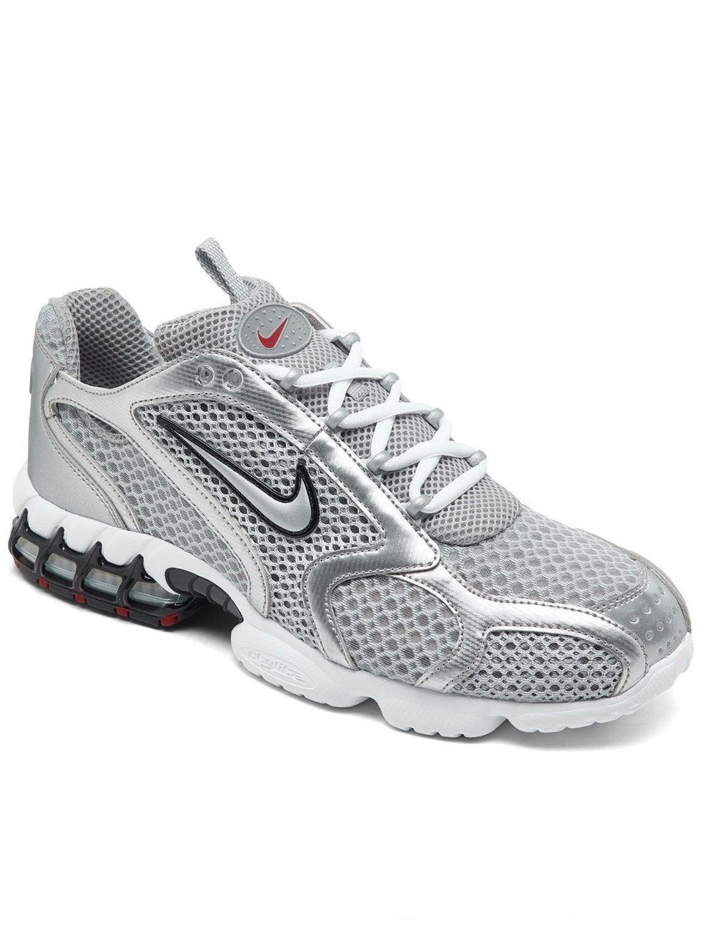 Nike Men’s Silver and Black Air Zoom Spiridon Cage2 Athletic Shoes